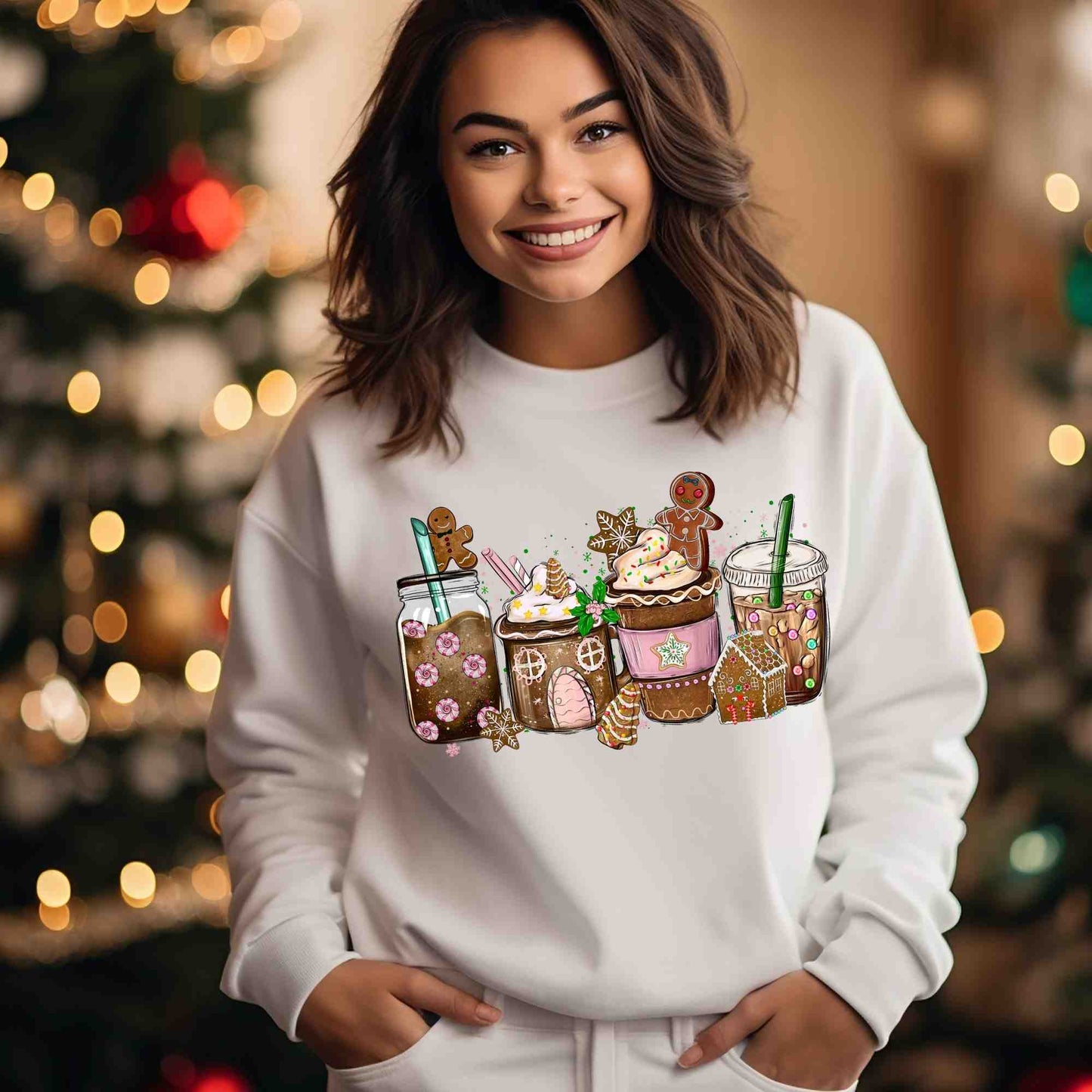 Gingerbread Cookies Coffee Cups DTF print