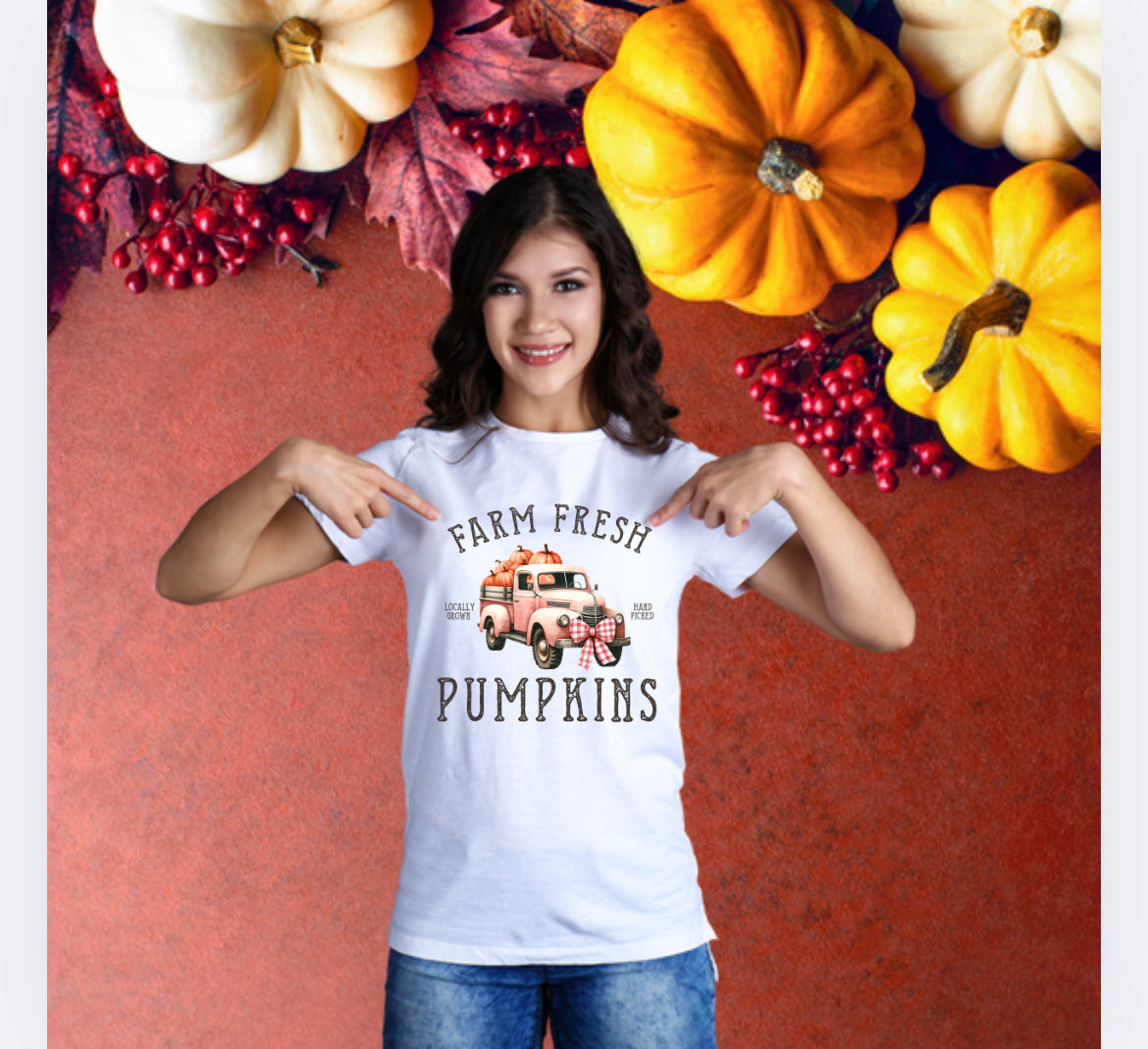 Farm fresh pumpkins DTF print