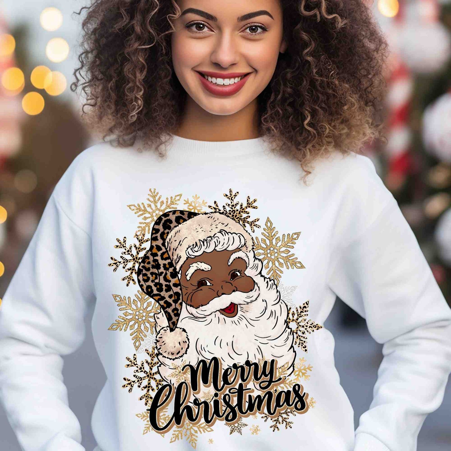 Afro Santa DTF print