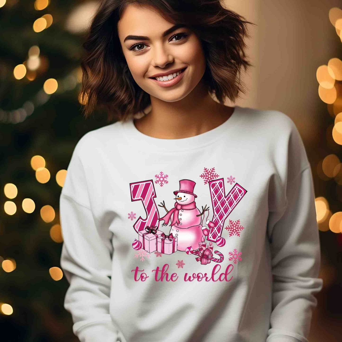 Joy To the World Pink DTF print