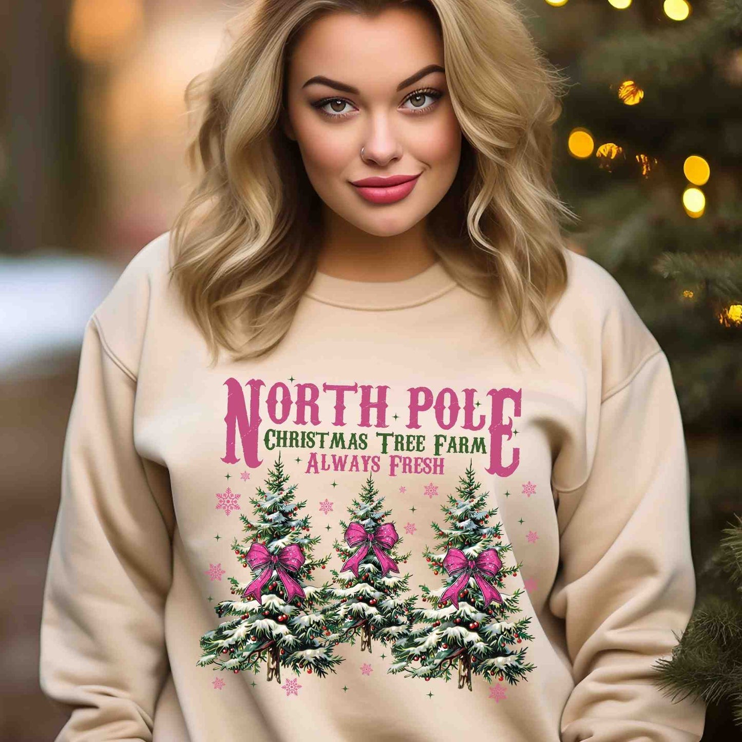 North Pole Christmas Tree Farm DTF print