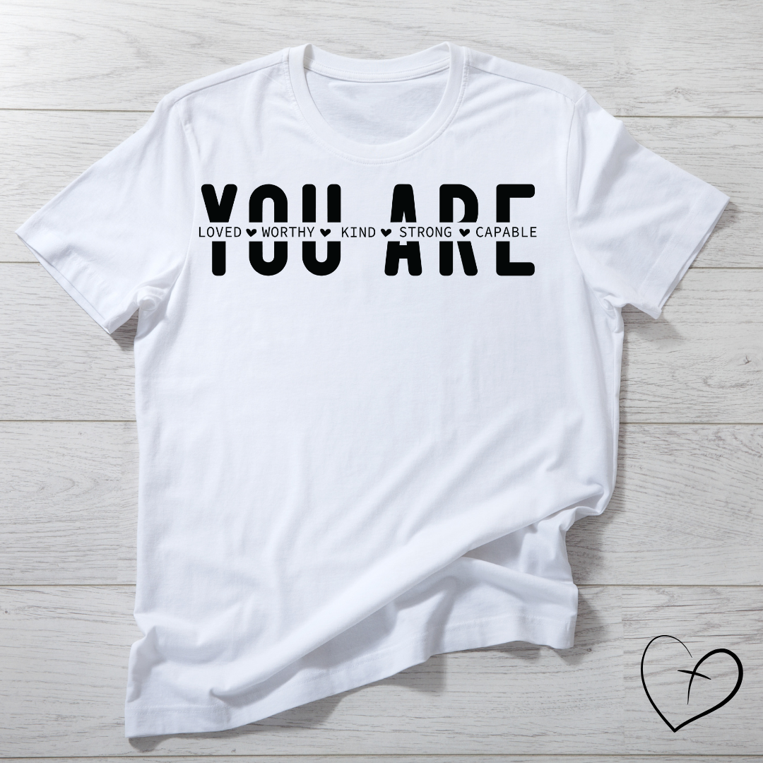 You are affirmations black solid DTF print